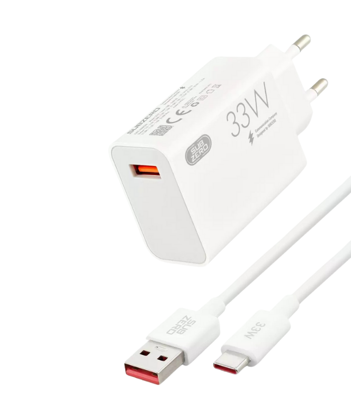 Subzero SG37 33W Type-C kablolu turbo hızlı şarj aleti ev tipi USB-C adaptör