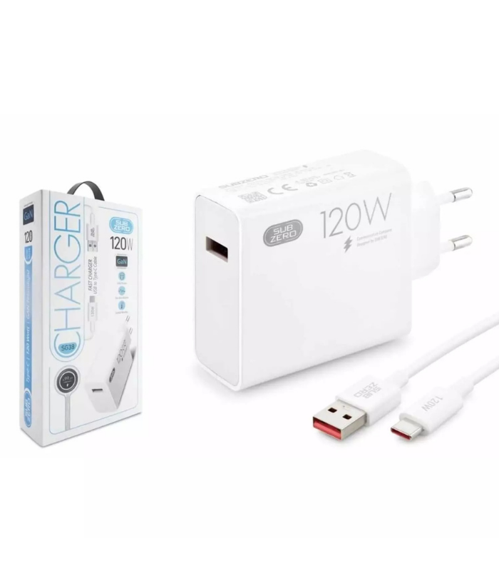 Subzero SG38 120W GaN type-c turbo hızlı şarj aleti salise göstergeli ev tipi adaptör