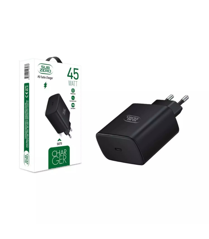 Subzero SG73 45W PD Turbo Şarj Başlığı Subzero SG73 45W PD turbo hızlı şarj başlığı Type-C USB-C ev tipi adaptör