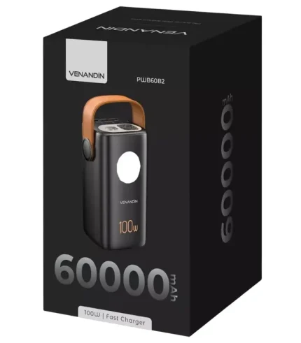 Venandin PWB60B2 60000 mAh 100W hızlı şarj powerbank taşınabilir güçlü şarj cihazı