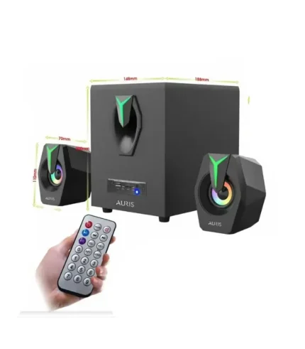 auris ars pcsp70 bluetooth hoparlör 2+1 subwoofer rgb ışıklı bilgisayar ses sistemi güçlü masaüstü speaker