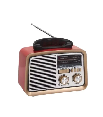evche ec-2116bt nostaljik radyo bluetooth usb sd fm şarjlı led retro hoparlör
