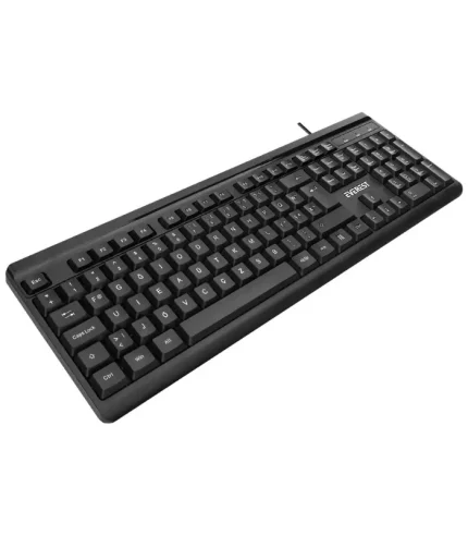 everest kb-741f f klavye usb kablolu türkçe f siyah gri 2 metre bakır kablo