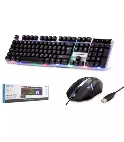 hadron h837q oyuncu klavye mouse set led ışıklı q klavye siyah gaming set