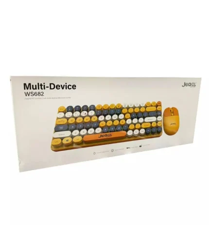 jedel ws682b bluetooth kablosuz klavye mouse set çift bağlantılı bt 2.4ghz q klavye