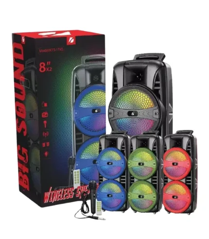 kts-1745 mikrofonlu bluetooth hoparlör usb sd taşınabilir karaoke müzik kutusu