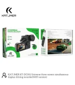 katjmer kt dc001 wifi araç içi kamera 3 kameralı full hd ön arka iç kayıt telefon uygulaması dashcam