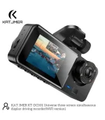 katjmer kt dc001 wifi araç içi kamera 3 kameralı full hd ön arka iç kayıt telefon uygulaması dashcam
