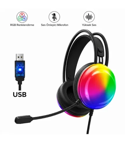 lenovo thinkplus g30b usb 7.1 gaming kulaklık rgb mikrofonlu oyuncu kulaklığı surround headset
