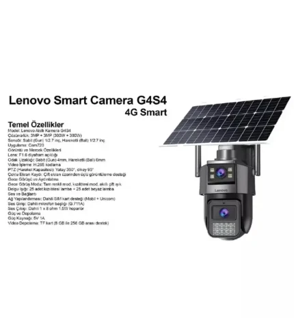 lenovo g4w11 u 4k 4g solar kamera 2 lens aov sim kartlı güvenlik kamerası dış mekan kablosuz kamera