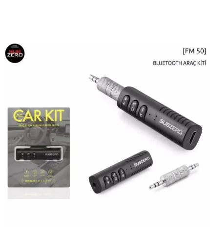 subzero fm50 aux bluetooth çevirici araç içi kablosuz müzik adaptörü