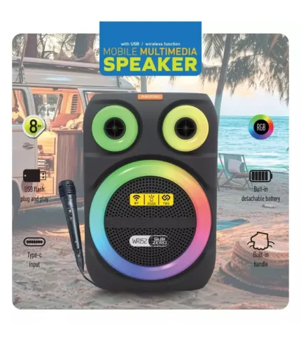 subzero wr152 rgb bluetooth hoparlör tws mikrofonlu usb sd müzik kutusu