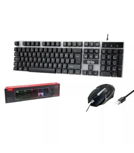trio trk200 oyuncu klavye mouse set kablolu gaming q klavye siyah