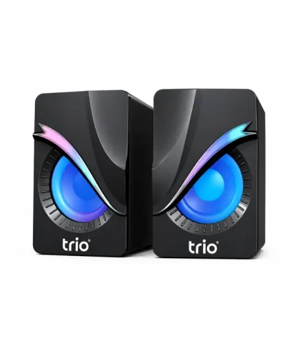trio trs9 2.0 usb hoparlör rgb ışıklı 3w x2 bilgisayar speaker masaüstü mini hoparlör