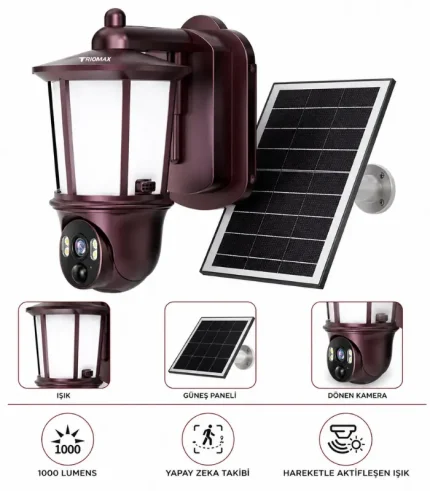 torima cmr29 gizli kamera duvar lambası görünümlü solar kamera dış mekan ip kamera güvenlik wifi kamera