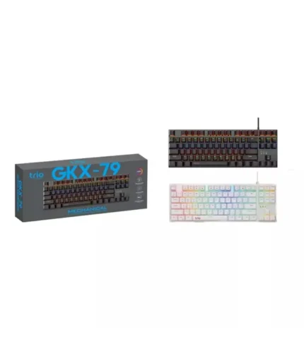 trio gkx79 mekanik klavye blue switch rgb led oyuncu klavyesi q gaming klavye