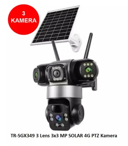 trio tr sgx349 3 kameralı 3x3mp 4g solar ptz sim kartlı güvenlik kamerası dış mekan ip kamera