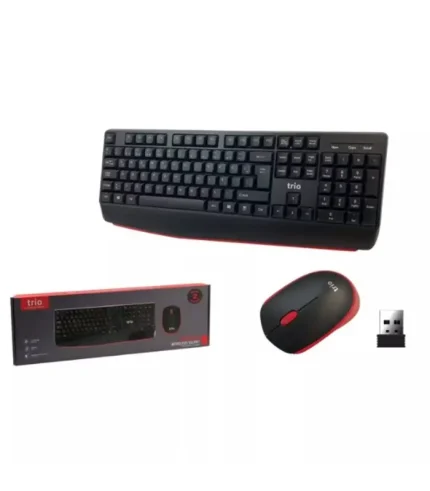 trio trk300 kablosuz klavye mouse set 2.4ghz q klavye mavi siyah usb alıcılı