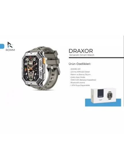 venandin smdrx 001 draxor akıllı saat bluetooth arama amoled spor sağlık takip saat