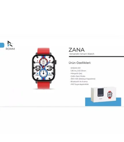 venandin smzan 001 zana akıllı saat bluetooth arama spor sağlık takip smartwatch