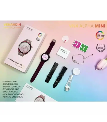venandin vn4 alpha mini akıllı saat 3 kordon bluetooth bildirimli spor takip mini saat