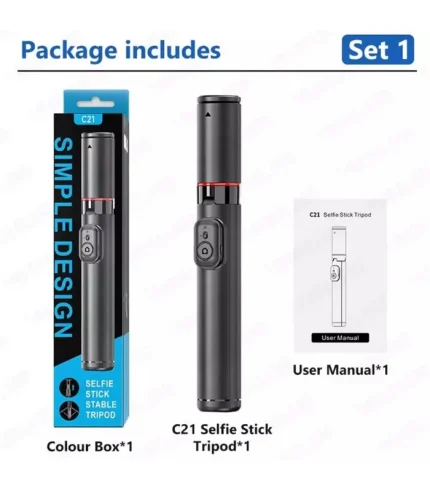 YK Design C21 bluetooth selfie çubuğu monopod taşınabilir selfie stick kumandalı