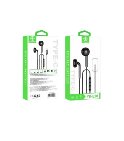 YK Design YK-E30 Type-C mikrofonlu kulaklık tak çalıştır usb-c kulaklık