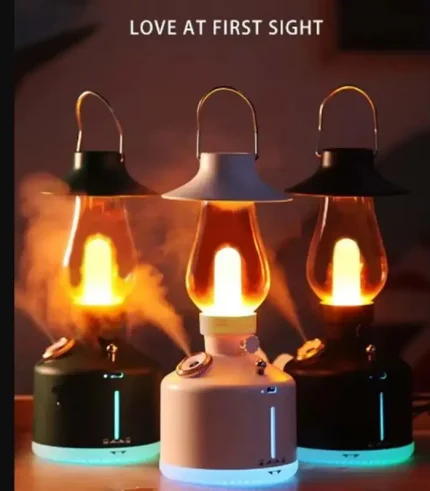 katjmer kt-h02 retro gazyağı lambası nemlendirici 260 ml büyük kapasiteli ultrasonik dilsiz serin buhar difüzörü