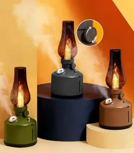 katjmer kt-h03 retro gazyağı lambası nemlendirici 260 ml büyük kapasiteli ultrasonik dilsiz serin buhar difüzörü